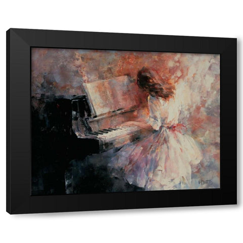 Romantic rhythm Black Modern Wood Framed Art Print with Double Matting by Haenraets, Willem