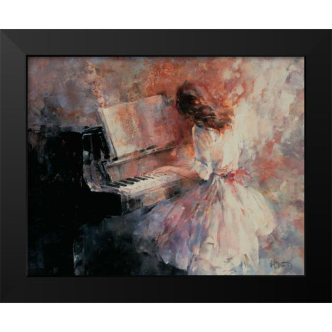 Romantic rhythm Black Modern Wood Framed Art Print by Haenraets, Willem