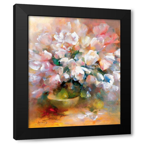 Sparkling white tulips II Black Modern Wood Framed Art Print with Double Matting by Haenraets, Willem