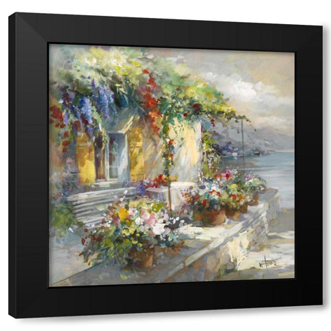 Veranda at sea Black Modern Wood Framed Art Print with Double Matting by Haenraets, Willem