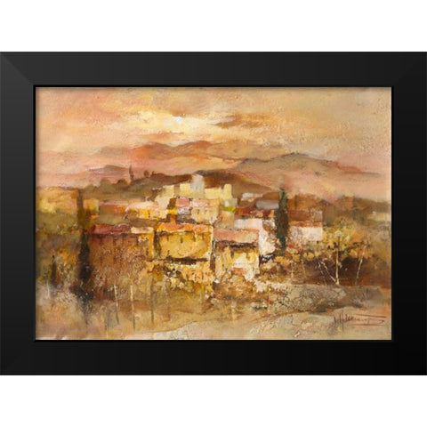 Italian village I Black Modern Wood Framed Art Print by Haenraets, Willem