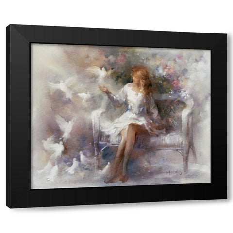 White dreams Black Modern Wood Framed Art Print with Double Matting by Haenraets, Willem