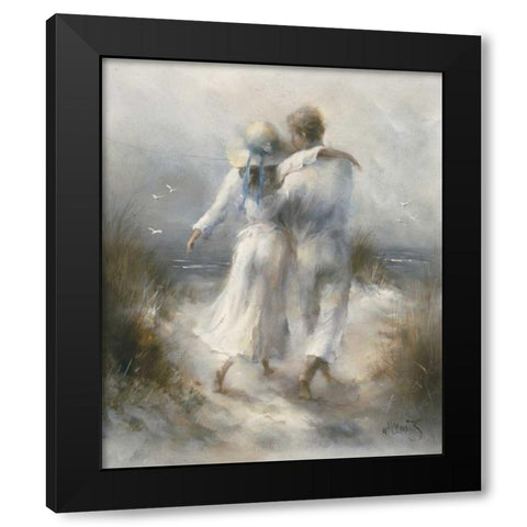 Romantic Black Modern Wood Framed Art Print with Double Matting by Haenraets, Willem