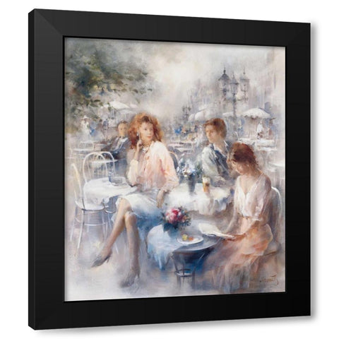 Terrace Black Modern Wood Framed Art Print by Haenraets, Willem