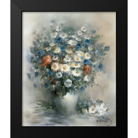 Flower bouquet Black Modern Wood Framed Art Print by Haenraets, Willem