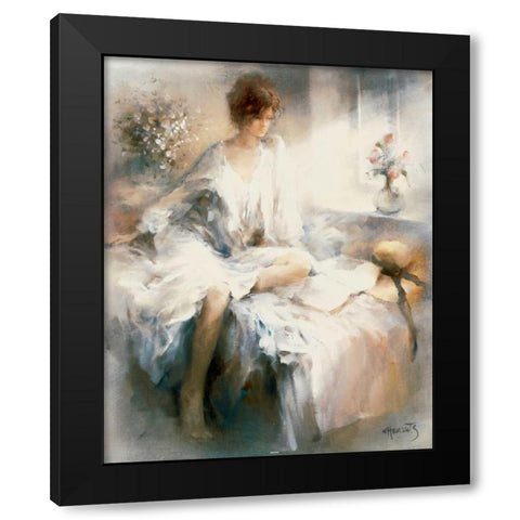 Meditation Black Modern Wood Framed Art Print by Haenraets, Willem
