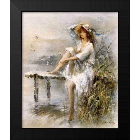 Waterside Black Modern Wood Framed Art Print by Haenraets, Willem
