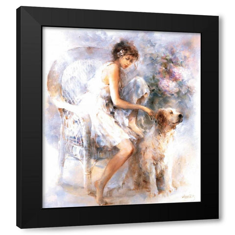Friendship Black Modern Wood Framed Art Print by Haenraets, Willem