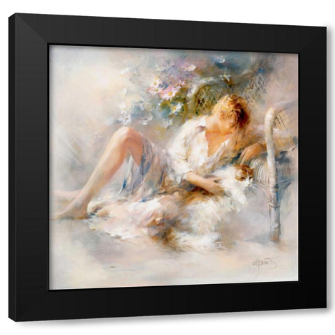 Gentle Black Modern Wood Framed Art Print with Double Matting by Haenraets, Willem