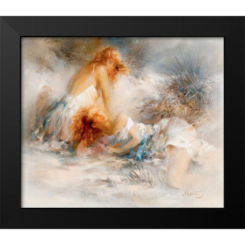 Tender Black Modern Wood Framed Art Print by Haenraets, Willem