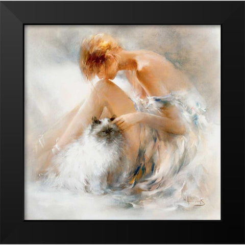 Desire Black Modern Wood Framed Art Print by Haenraets, Willem