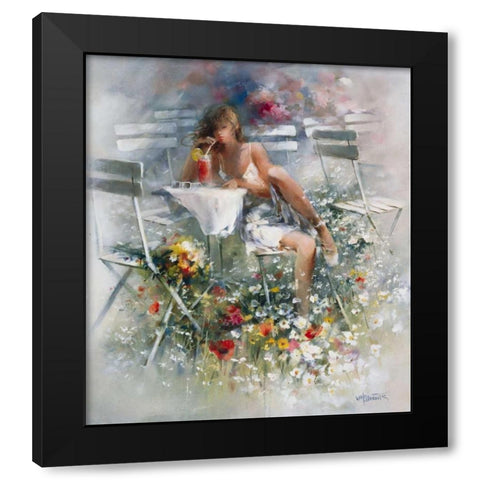 Aperitif Black Modern Wood Framed Art Print with Double Matting by Haenraets, Willem