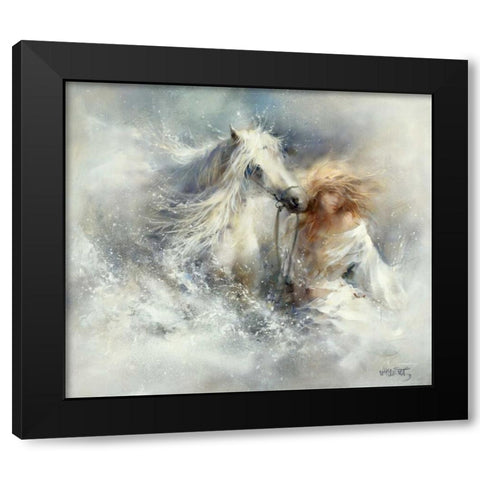 Scene in water Black Modern Wood Framed Art Print by Haenraets, Willem