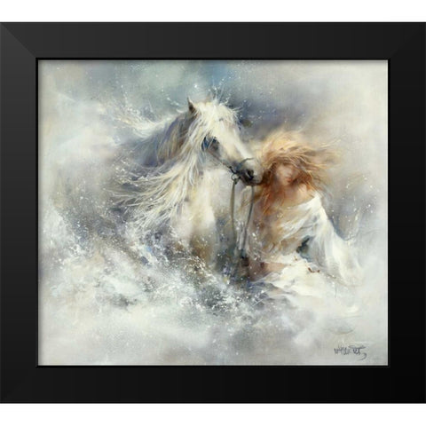 Scene in water Black Modern Wood Framed Art Print by Haenraets, Willem