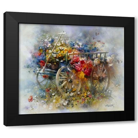 Flower barrow Black Modern Wood Framed Art Print by Haenraets, Willem