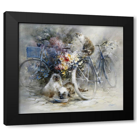 Bicycle race Black Modern Wood Framed Art Print with Double Matting by Haenraets, Willem