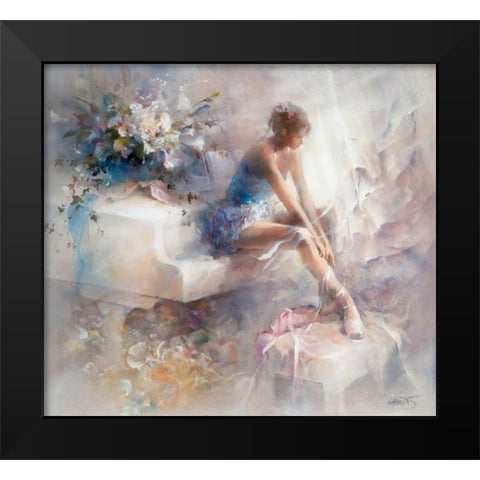 Melodies Black Modern Wood Framed Art Print by Haenraets, Willem