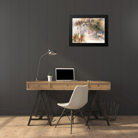 Patio Black Modern Wood Framed Art Print by Haenraets, Willem