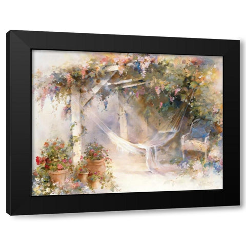 Patio Black Modern Wood Framed Art Print with Double Matting by Haenraets, Willem