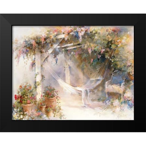 Patio Black Modern Wood Framed Art Print by Haenraets, Willem