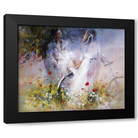 Just the two of us Black Modern Wood Framed Art Print with Double Matting by Haenraets, Willem