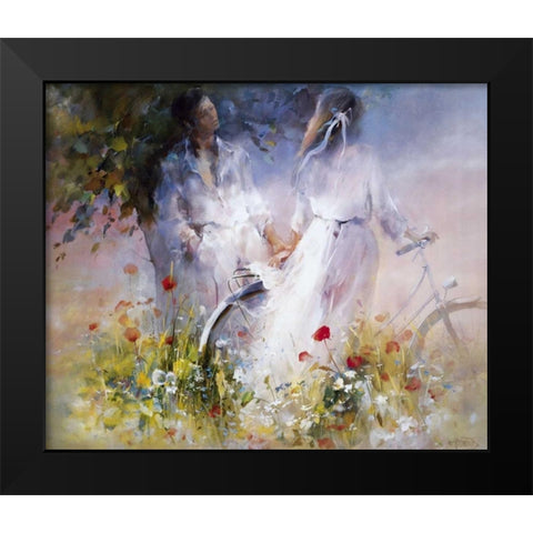 Just the two of us Black Modern Wood Framed Art Print by Haenraets, Willem