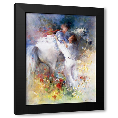 Embraceable you Black Modern Wood Framed Art Print with Double Matting by Haenraets, Willem