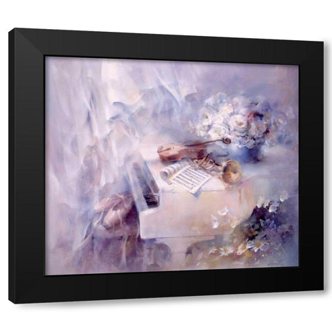 Like a song Black Modern Wood Framed Art Print with Double Matting by Haenraets, Willem