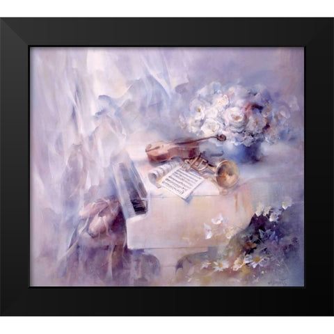 Like a song Black Modern Wood Framed Art Print by Haenraets, Willem