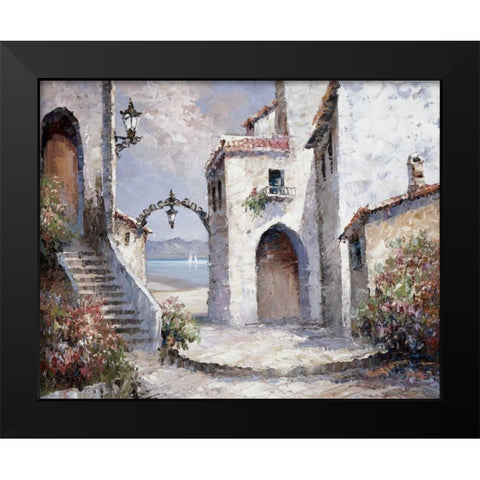 By the sea Black Modern Wood Framed Art Print by Roelofs, Wouter