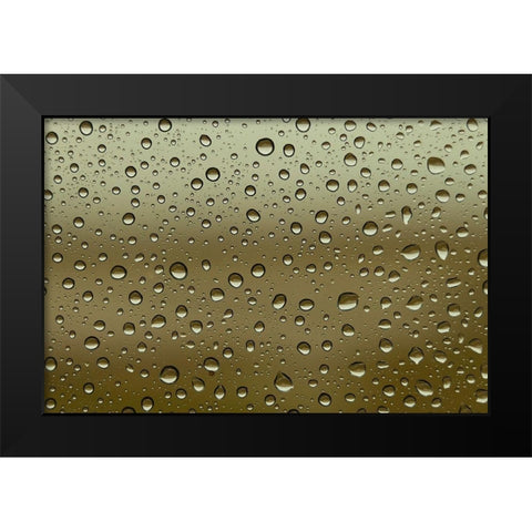 Water droplets on glass Black Modern Wood Framed Art Print by Frank, Assaf