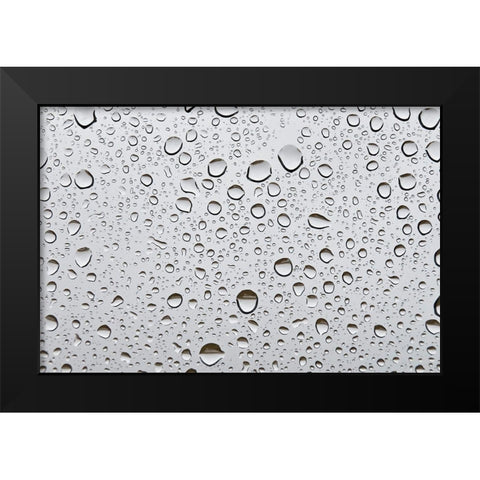 Water droplets on glass Black Modern Wood Framed Art Print by Frank, Assaf