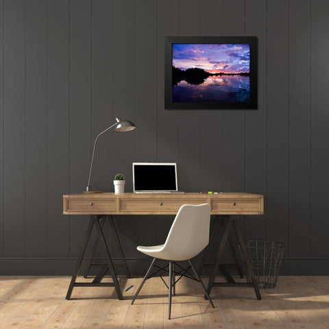 River at dusk, Malaysia, Kotakinabalu Black Modern Wood Framed Art Print by Frank, Assaf