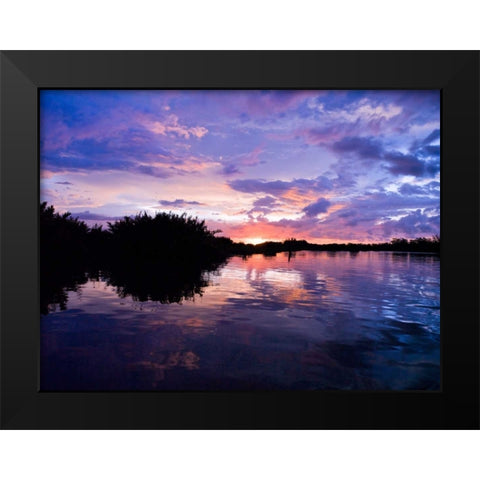 River at dusk, Malaysia, Kotakinabalu Black Modern Wood Framed Art Print by Frank, Assaf