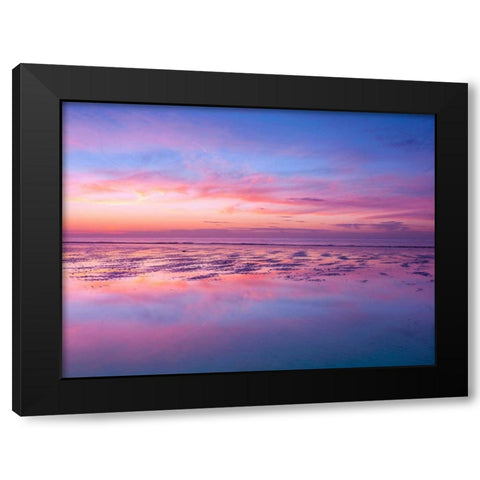 Sunrise at beach, Littlehampton England Black Modern Wood Framed Art Print with Double Matting by Frank, Assaf
