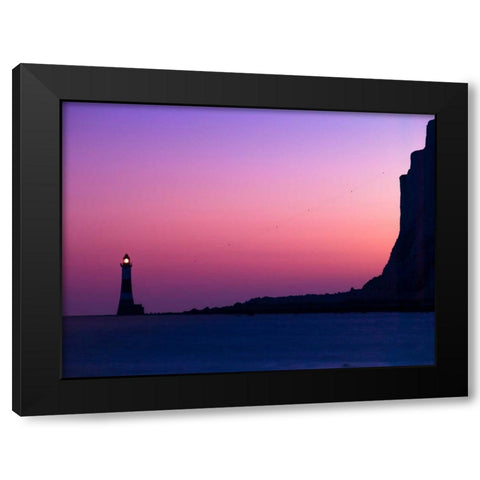 Lighthouse at dusk, Beachy Head, UK Black Modern Wood Framed Art Print by Frank, Assaf