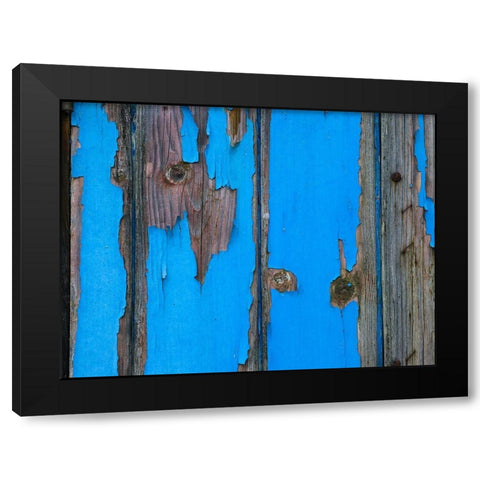 Paint on old door surface Black Modern Wood Framed Art Print with Double Matting by Frank, Assaf