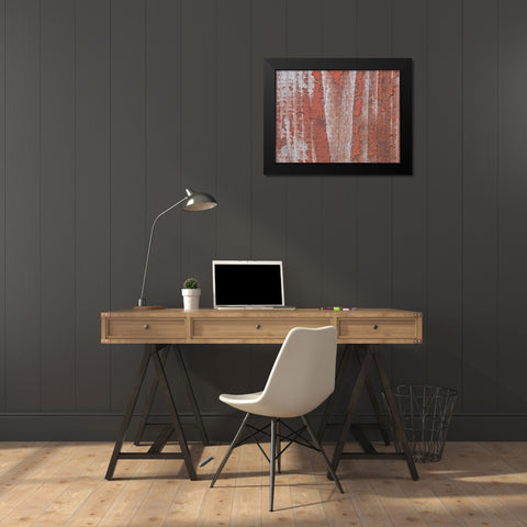 Paint on old door surface Black Modern Wood Framed Art Print by Frank, Assaf