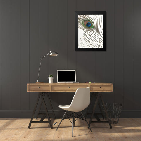 Peacock feather Black Modern Wood Framed Art Print by Frank, Assaf