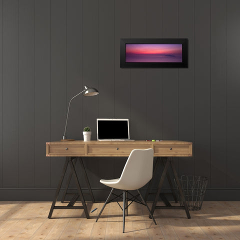 Sunset over the sea Black Modern Wood Framed Art Print by Frank, Assaf
