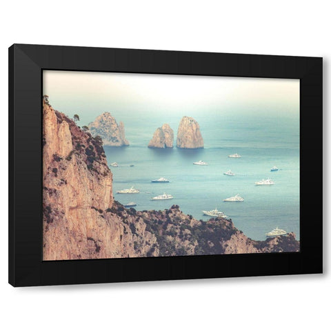 Faraglioni Cliffs-Capri,Italy Black Modern Wood Framed Art Print by Frank, Assaf