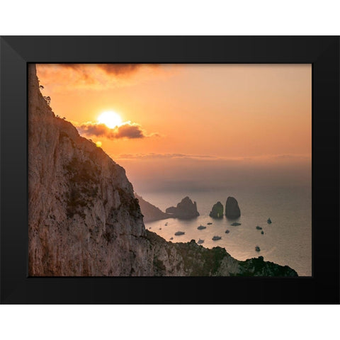 The Faraglioni Cliffs-Capri-Italy Black Modern Wood Framed Art Print by Frank, Assaf
