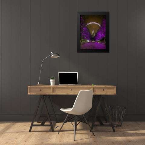 London Eye at night Black Modern Wood Framed Art Print by Frank, Assaf