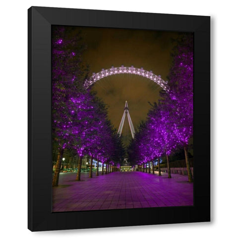 London Eye at night Black Modern Wood Framed Art Print by Frank, Assaf