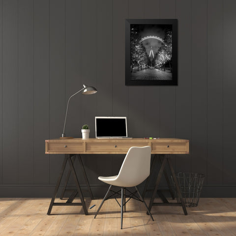 London Eye at night Black Modern Wood Framed Art Print by Frank, Assaf