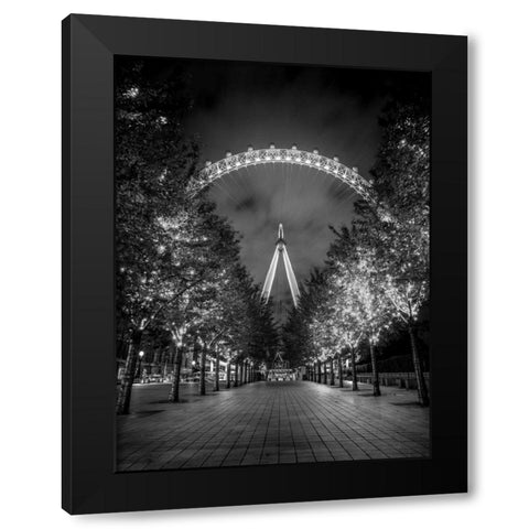 London Eye at night Black Modern Wood Framed Art Print by Frank, Assaf