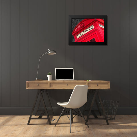 Telephone box close-up Black Modern Wood Framed Art Print by Frank, Assaf