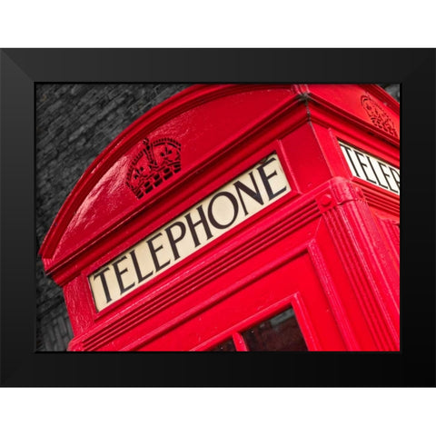 Telephone box close-up Black Modern Wood Framed Art Print by Frank, Assaf
