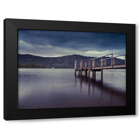 Jetty at dusk, lake district, Cumbria Black Modern Wood Framed Art Print by Frank, Assaf