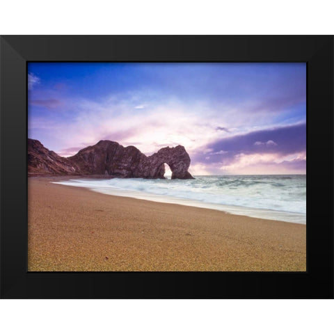 Tranquil beach Black Modern Wood Framed Art Print by Frank, Assaf